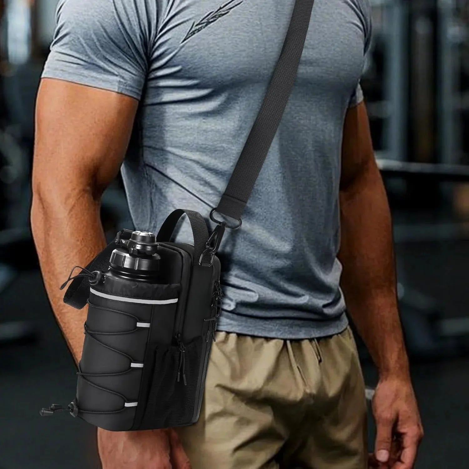 Magnetic Gym Bottle Sling Bag